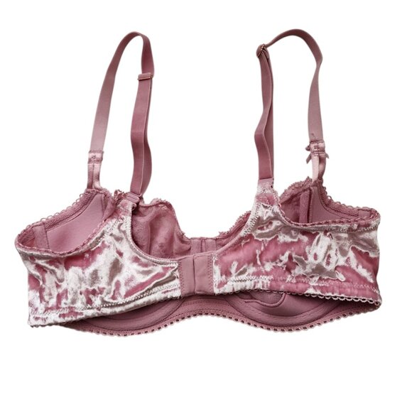 VICTORIA'S SECRET Dream Angels Lace Velvet Push Up Bra Pink 34D Y2K soft girl - Picture 3 of 9
